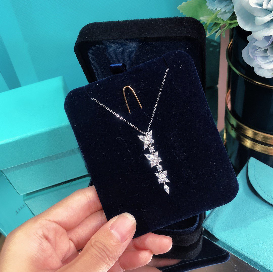 [Renovia Jewelry]MIXED CLUSTER DIAMOND DROP PENDANT