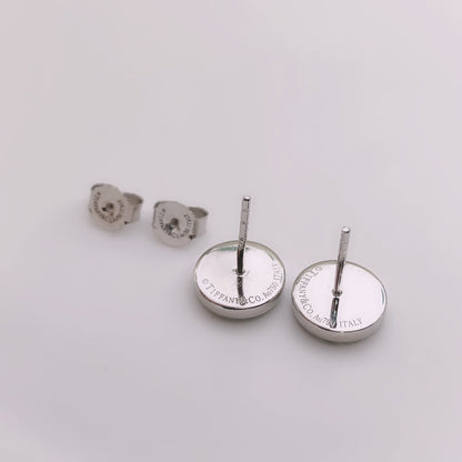 [Renovia Jewelry]TURQUOISE CIRCLE WHITE GOLD EARRINGS
