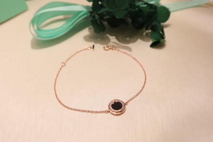 [Renovia Jewelry]DIAMOND CIRCLE PINK GOLD BRACELET