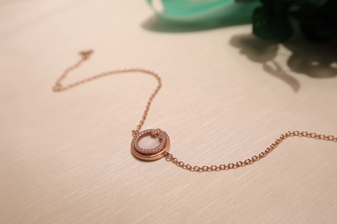 [Renovia Jewelry]DIAMOND CIRCLE PINK GOLD BRACELET
