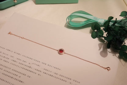 [Renovia Jewelry]DIAMOND CIRCLE PINK GOLD BRACELET