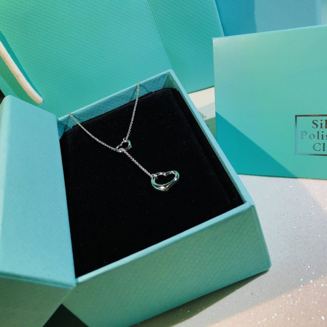 [Renovia Jewelry]OPEN HEART LARIAT NECKLACE SILVER