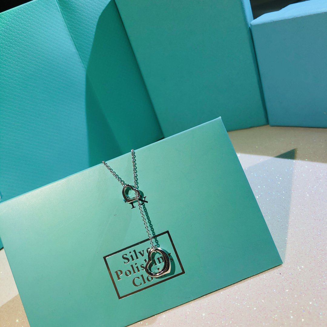 [Renovia Jewelry]OPEN HEART LARIAT NECKLACE SILVER