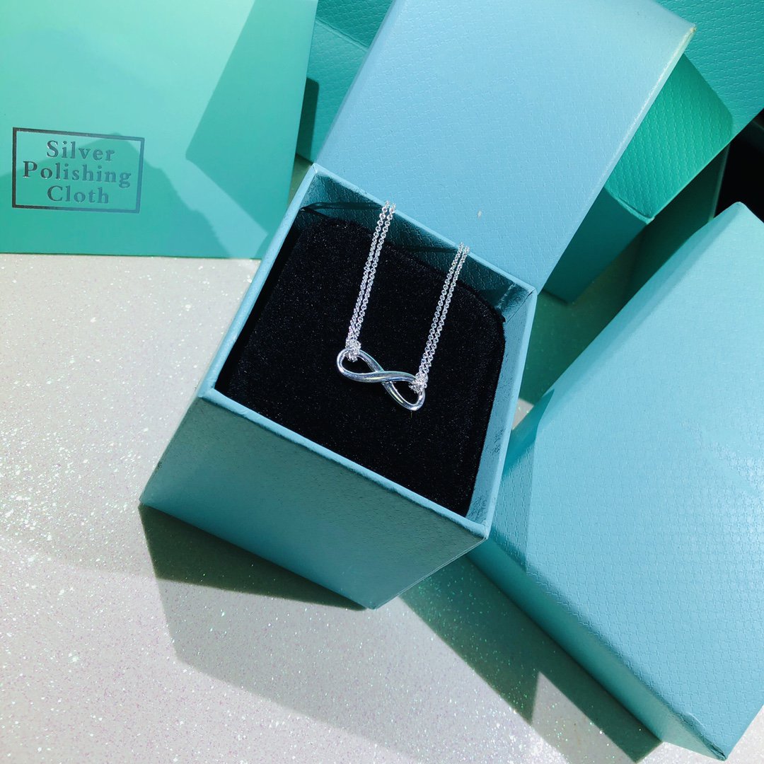 [Renovia Jewelry]SILVER INFINITY DOUBLE CHAIN NECKLACE