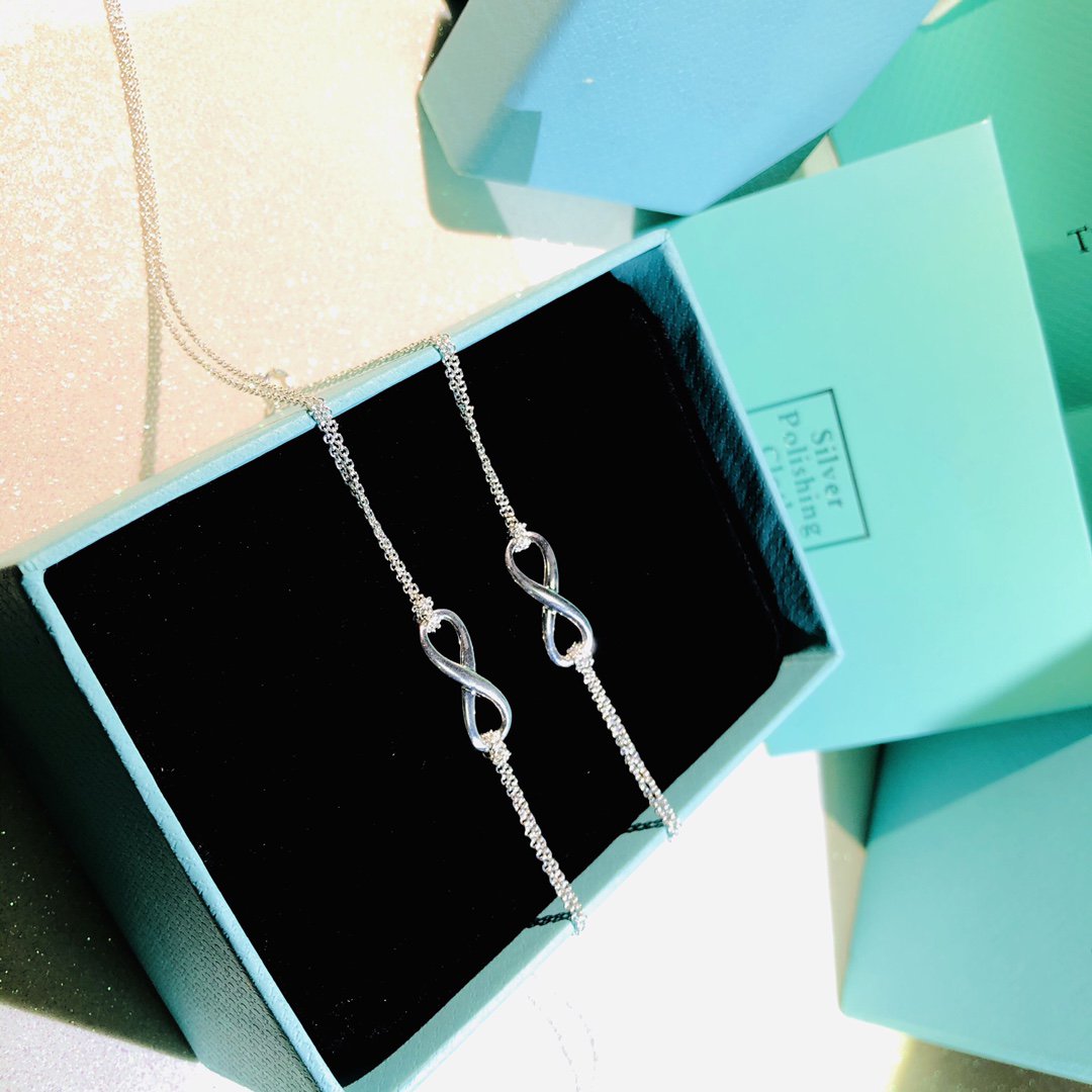 [Renovia Jewelry]SILVER INFINITY DOUBLE CHAIN NECKLACE