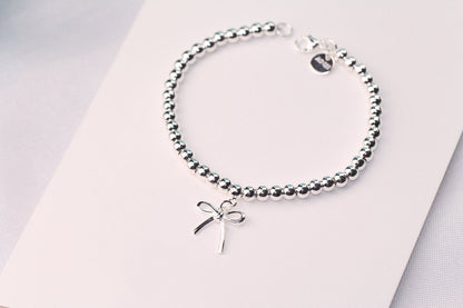 [Renovia Jewelry]STERLING SILVER BOW BEAD BRACELET