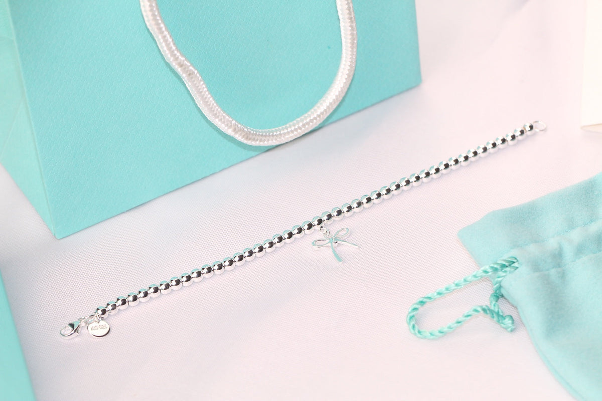 [Renovia Jewelry]STERLING SILVER BOW BEAD BRACELET