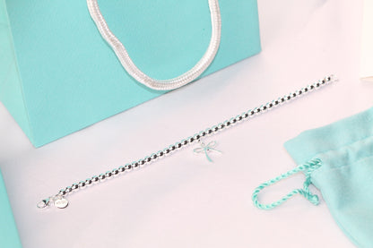 [Renovia Jewelry]STERLING SILVER BOW BEAD BRACELET