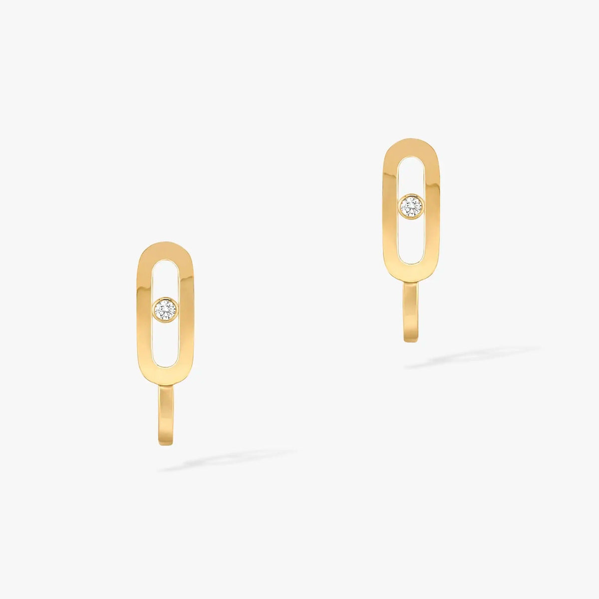 [Renovia Jewelry]CREOLES MOVE UNO MINI 1 DIAMOND EARRINGS