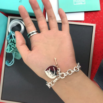 [Renovia Jewelry]KEY HEART CARD CHUNKY INTERLOCKING BRACELET LENGTH