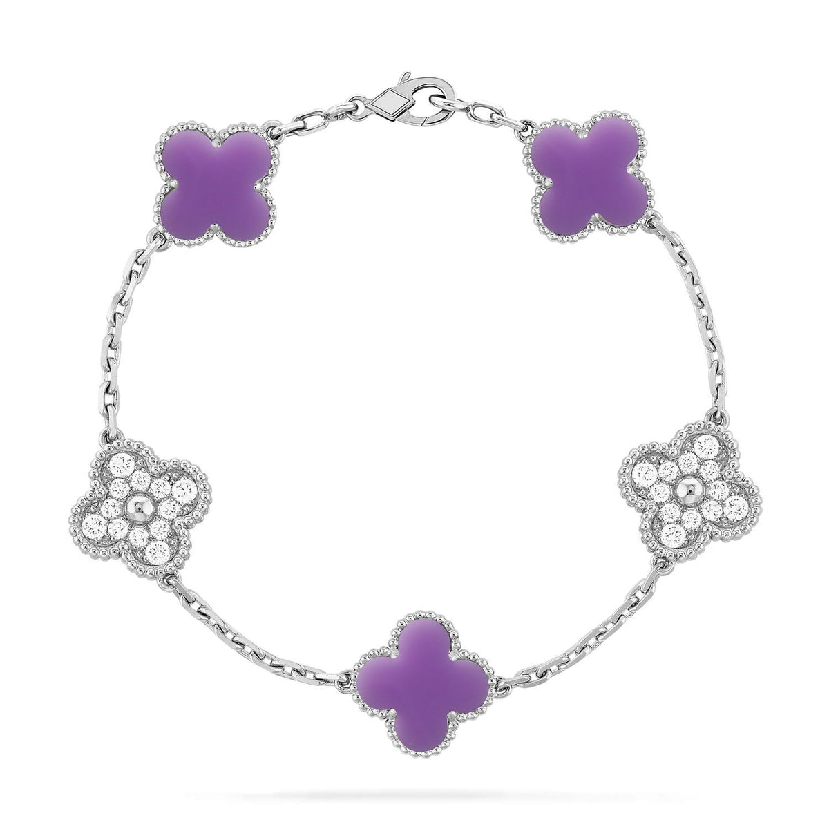 [Renovia Jewelry]CLOVER 5 MOTIF LIGHT PURPLE BRACELET COLLECTION