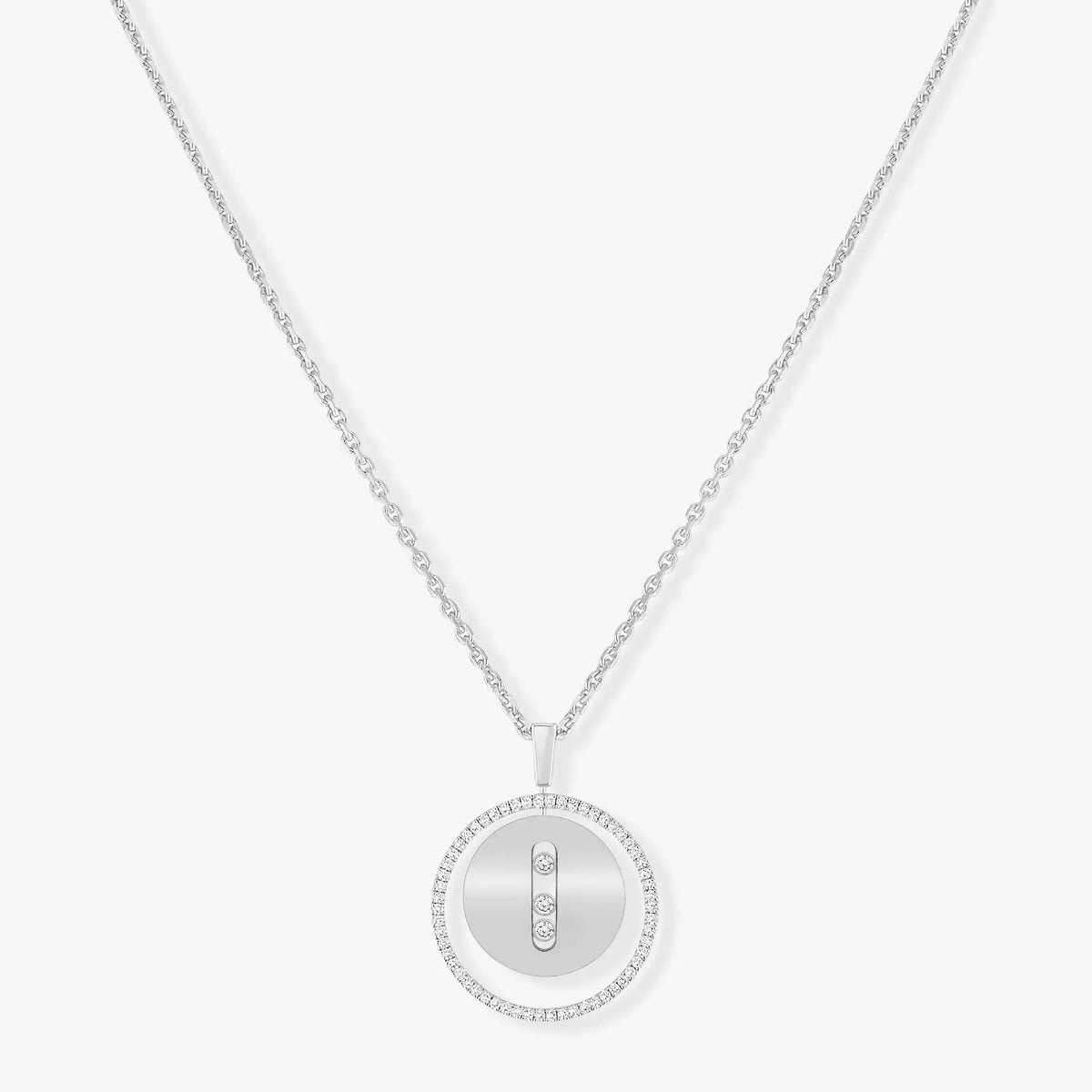 [Renovia Jewelry]LUCKY MOVE MM SILVER DIAMOND NECKLACE