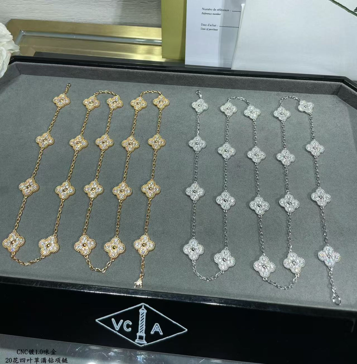 [Renovia Jewelry]CLOVER 20 MOTIFS FULL-DIAMOND NECKLACE