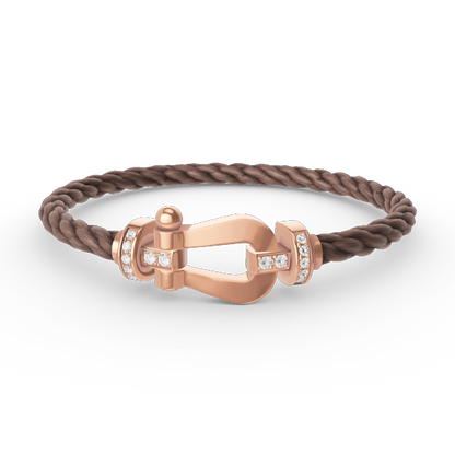 [Renovia Jewelry]FORCE LARGE HORSESHOE HALF DIAMOND BRACELET ROSE GOLD