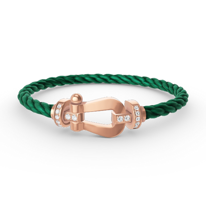 [Renovia Jewelry]FORCE LARGE HORSESHOE HALF DIAMOND BRACELET ROSE GOLD