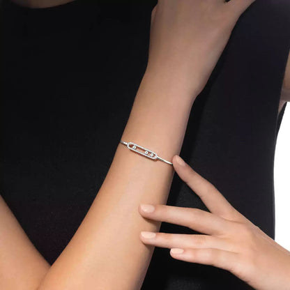 [Renovia Jewelry]Move Pavé Diamond Bangle Bracelet M