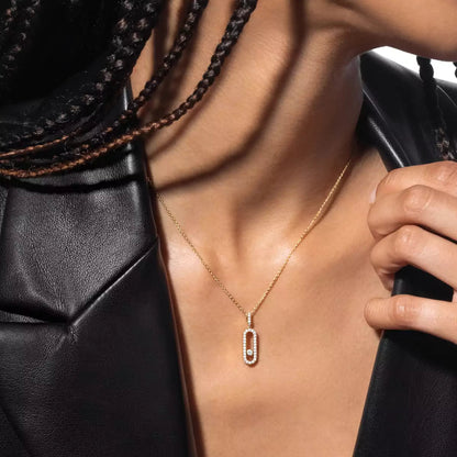 [Renovia Jewelry]Move Uno Diamond Necklace in Rose Gold