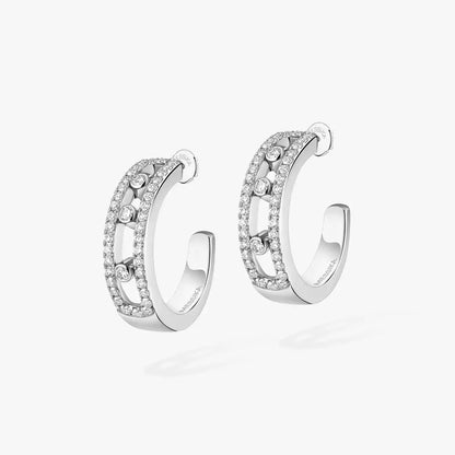 [Renovia Jewelry]Diamond Pave_ Hoop Earrings Move