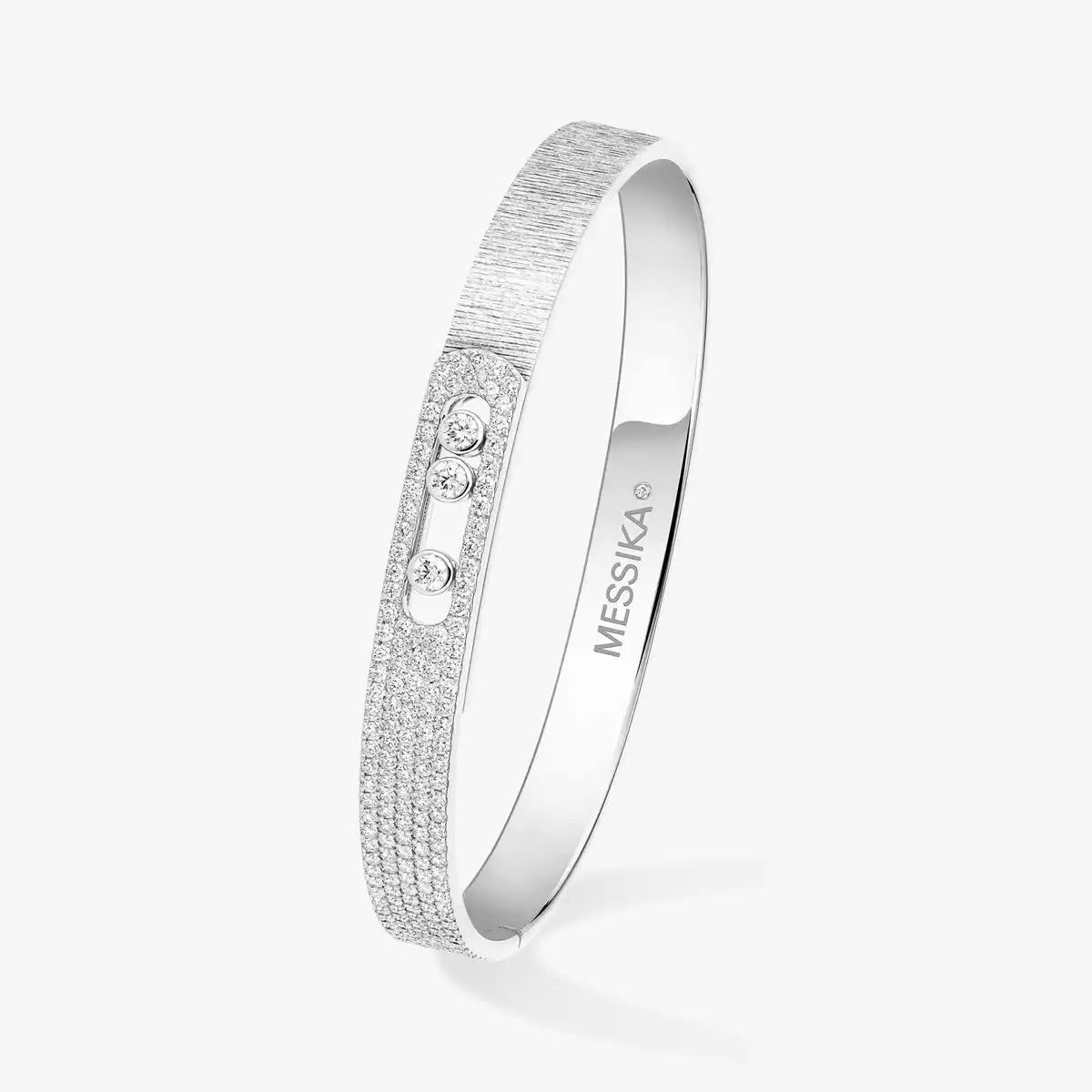 [Renovia Jewelry]Move Noa Ciselé half pavé bangle