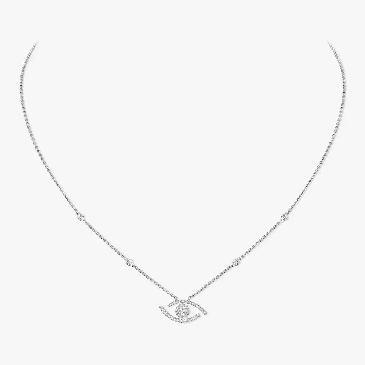 [Renovia Jewelry]Pave_ Diamond Necklace Lucky Eye