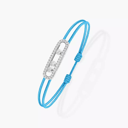 [Renovia Jewelry]Care(Medium-3.5mm) pink cord pavé bracelet