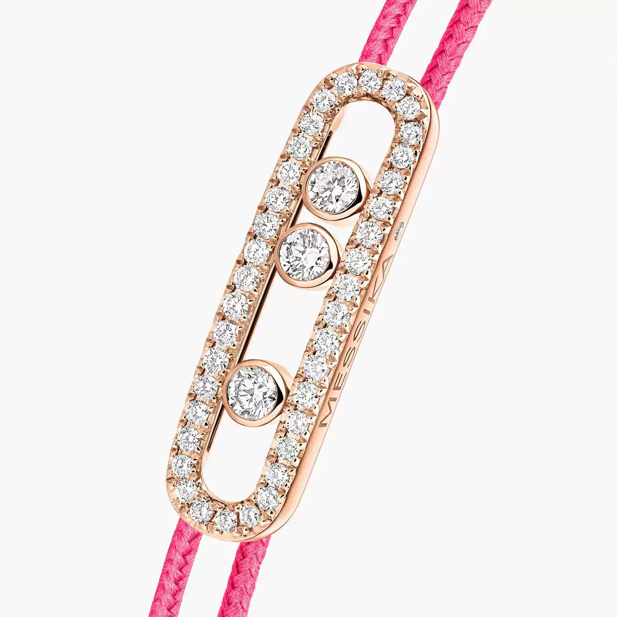[Renovia Jewelry]Care(Medium-3.5mm) pink cord pavé bracelet