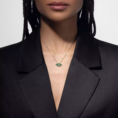 [Renovia Jewelry]Lucky Eye Diamond Necklace in  Gold and Turquoise