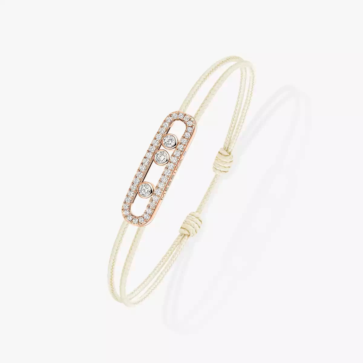 [Renovia Jewelry]Care(Medium-3.5mm) pink cord pavé bracelet