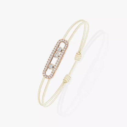 [Renovia Jewelry]Care(Medium-3.5mm) pink cord pavé bracelet