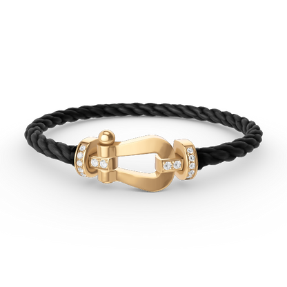 [Renovia Jewelry]FORCE LARGE HORSESHOE HALF DIAMOND BRACELET GOLD