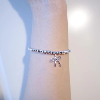 [Renovia Jewelry]STERLING SILVER BOW BEAD BRACELET