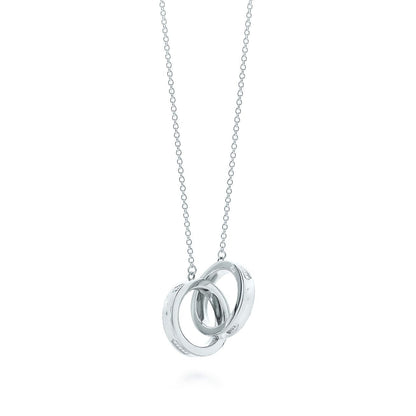 [Renovia Jewelry]INTERLOCKING CIRCLES PENDANT SILVER SMALL NECKLACE
