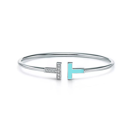 [Renovia Jewelry]T BRACELET 1.8MM TURQUOISE DIAMOND SILVER