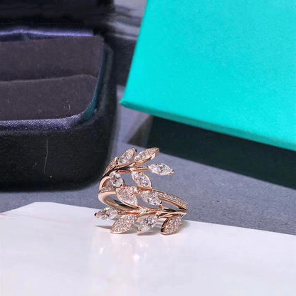 [Renovia Jewelry]VICTORIA DIAMOND VINE BYPASS RING PINK GOLD
