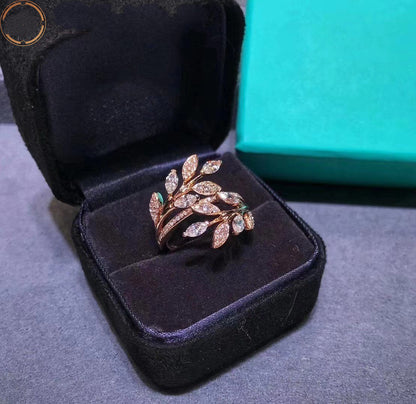 [Renovia Jewelry]VICTORIA DIAMOND VINE BYPASS RING PINK GOLD
