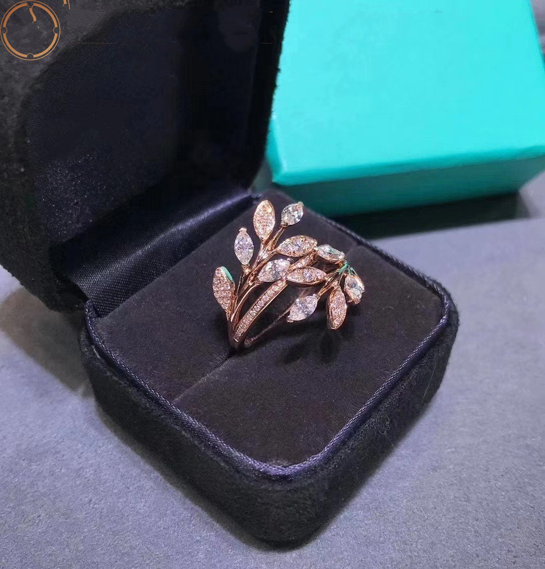 [Renovia Jewelry]VICTORIA DIAMOND VINE BYPASS RING PINK GOLD