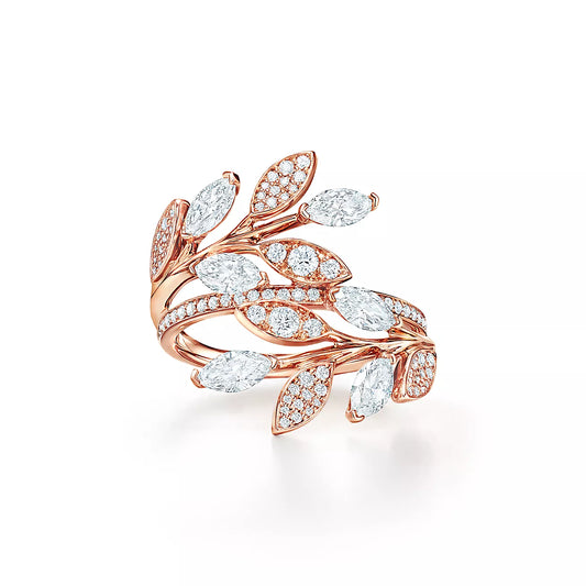 [Renovia Jewelry]VICTORIA DIAMOND VINE BYPASS RING PINK GOLD