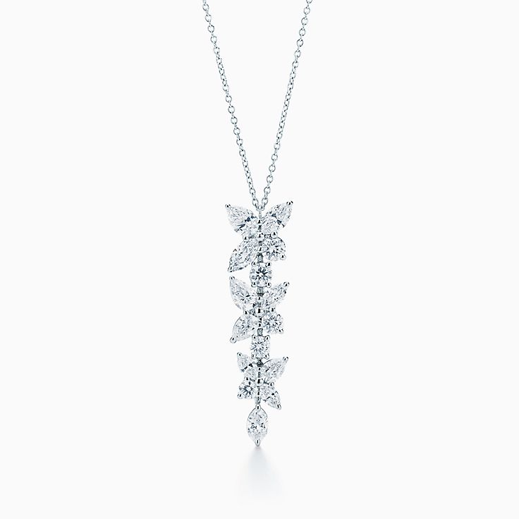 [Renovia Jewelry]MIXED CLUSTER DIAMOND DROP PENDANT
