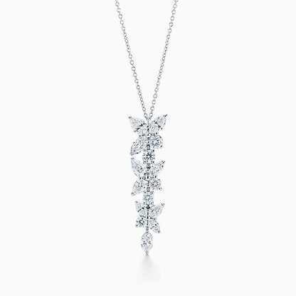 [Renovia Jewelry]MIXED CLUSTER DIAMOND DROP PENDANT