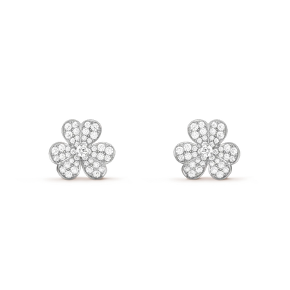 [Renovia Jewelry]FRIVOLE SILVER FLOWER DIAMOND EARRINGS