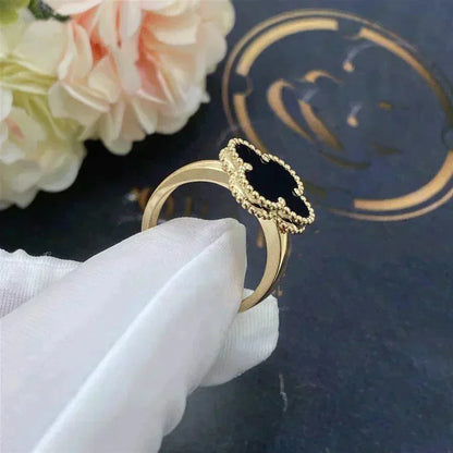 [Renovia Jewelry]CLOVER ONYX RING