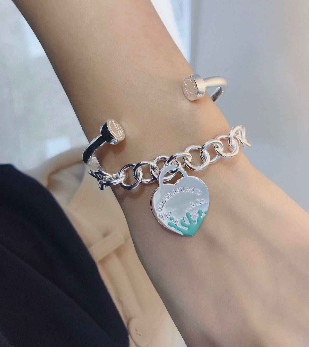 [Renovia Jewelry]LOVE HEART RETURN TO TIF SILVER BRACELET