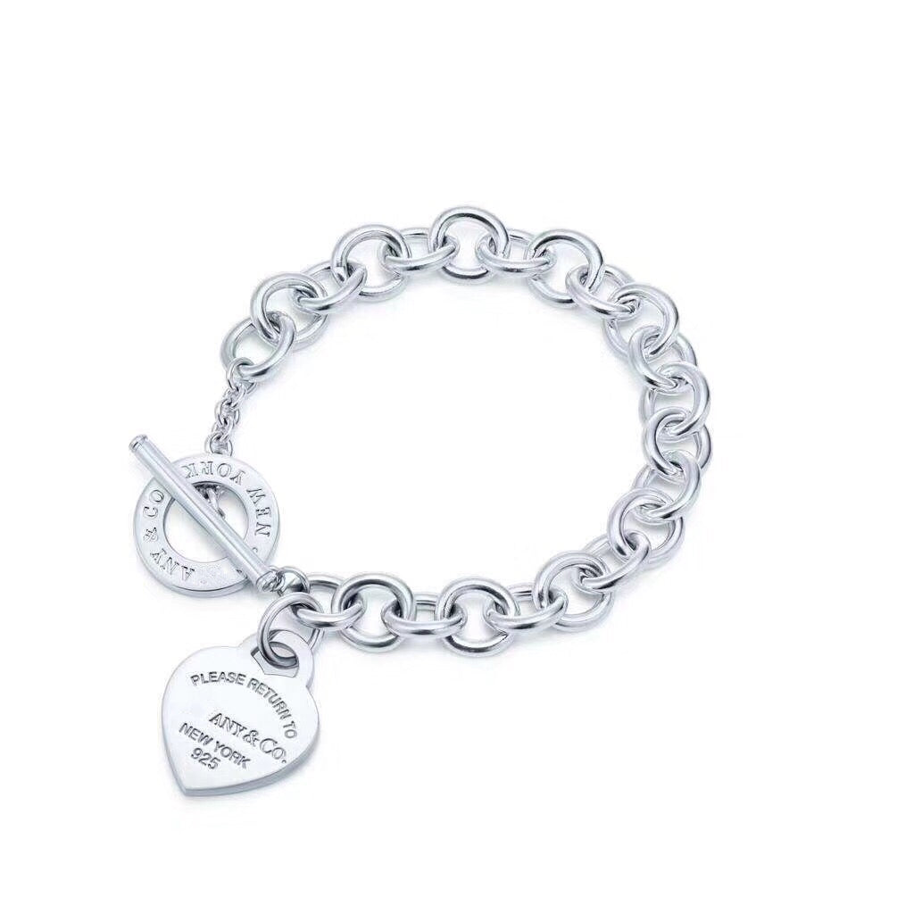 [Renovia Jewelry]LOVE HEART PIN BUCKLE RETURN TO TIF SILVER BRACELET