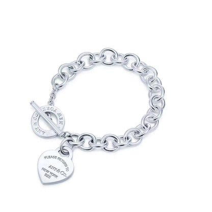 [Renovia Jewelry]LOVE HEART PIN BUCKLE RETURN TO TIF SILVER BRACELET