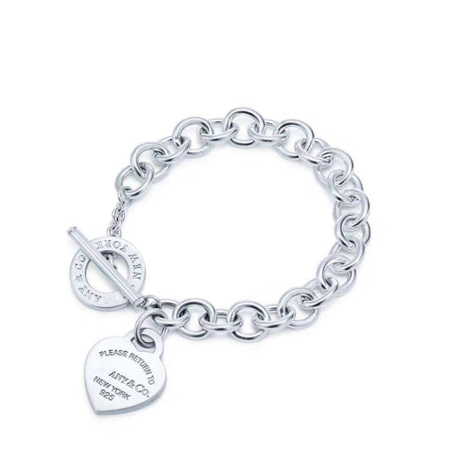 [Renovia Jewelry]LOVE HEART PIN BUCKLE RETURN TO TIF SILVER BRACELET