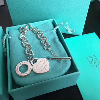 [Renovia Jewelry]LOVE HEART PIN BUCKLE RETURN TO TIF SILVER BRACELET