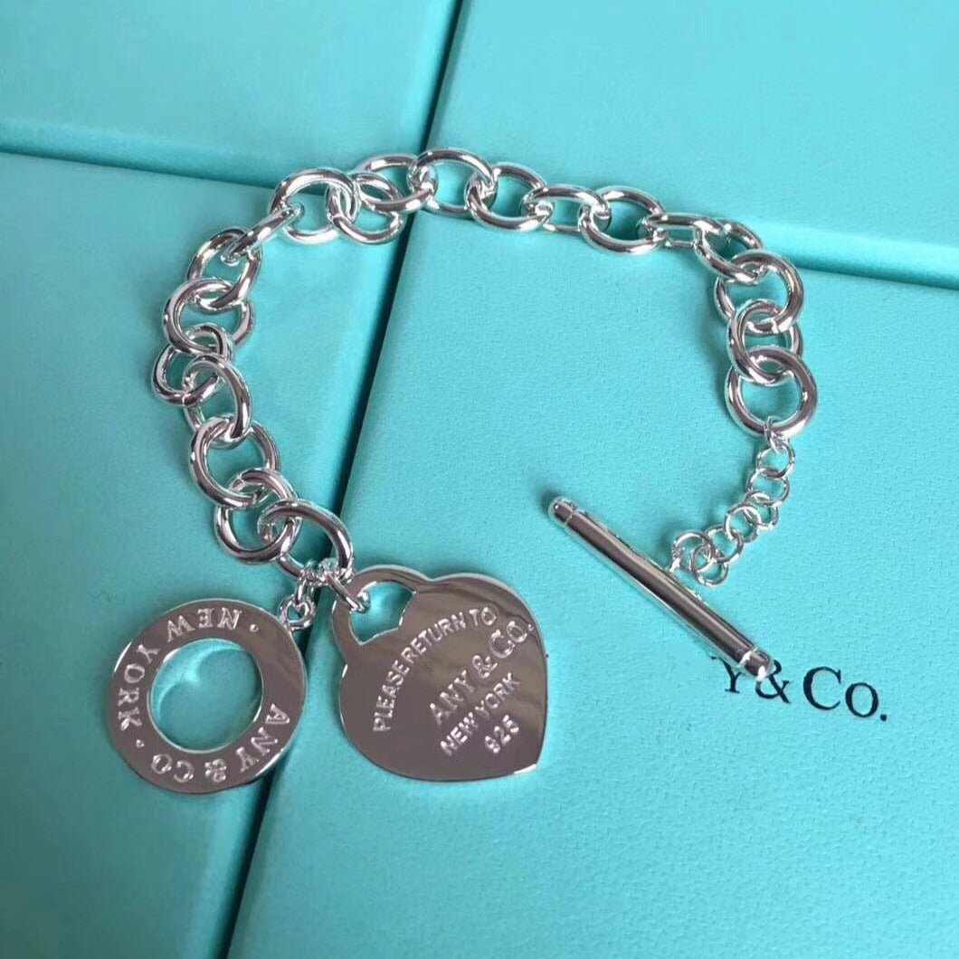 [Renovia Jewelry]LOVE HEART PIN BUCKLE RETURN TO TIF SILVER BRACELET