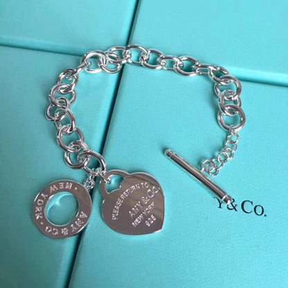 [Renovia Jewelry]LOVE HEART PIN BUCKLE RETURN TO TIF SILVER BRACELET