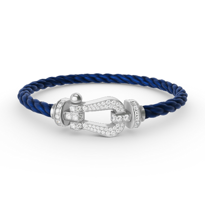 [Renovia Jewelry]FORCE LARGE HORSESHOE FULL DIAMOND BRACELET SILVER
